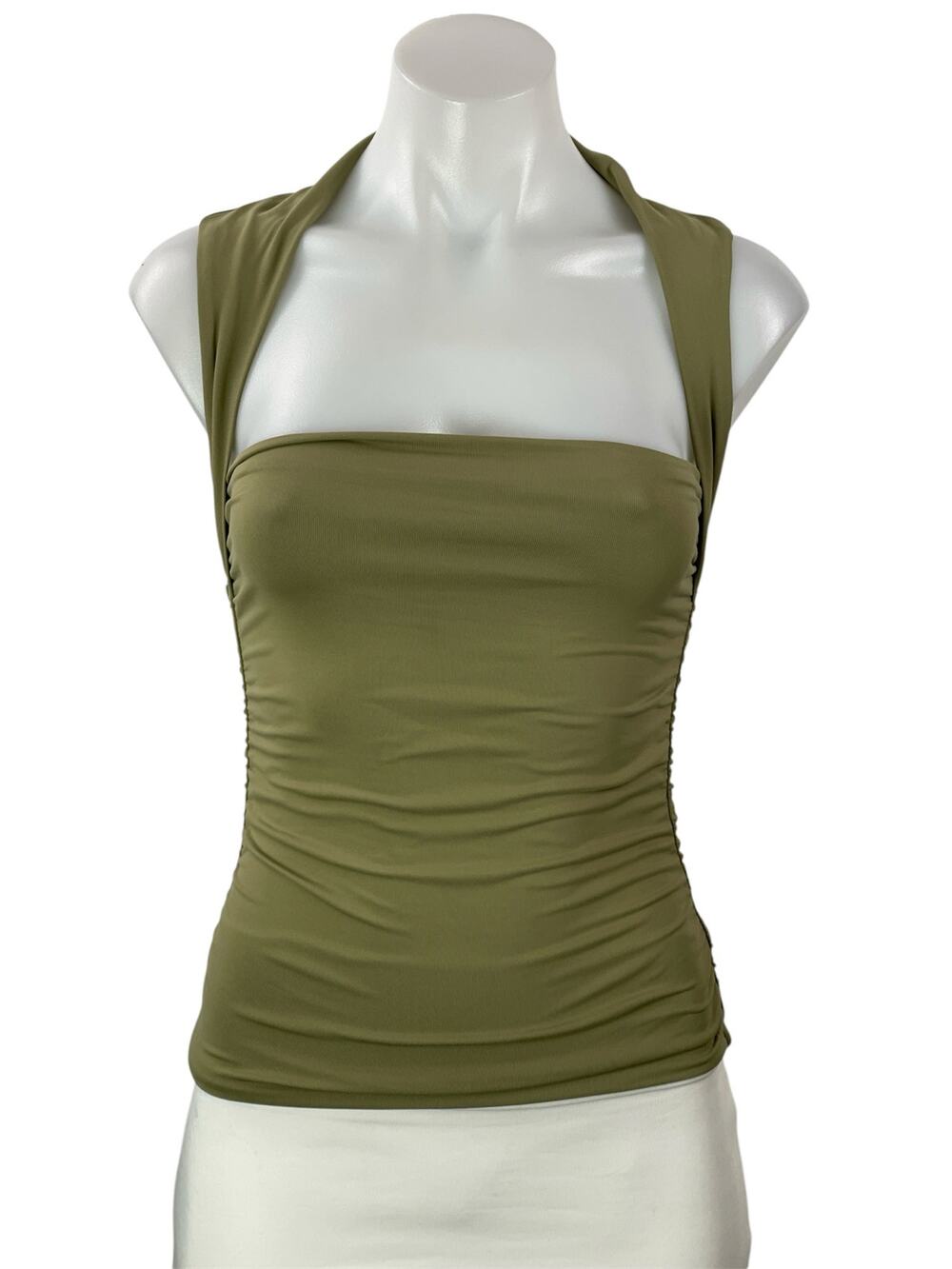 Aritzia Contour Women's Green Sleeveless Square Neck Sculpt Knit Tank Top Size S
